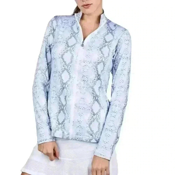 SOFIBELLA NWOT UV Feather Womens Anaconda Print Full Zip Tennis Jacket Size M - Picture 6 of 9